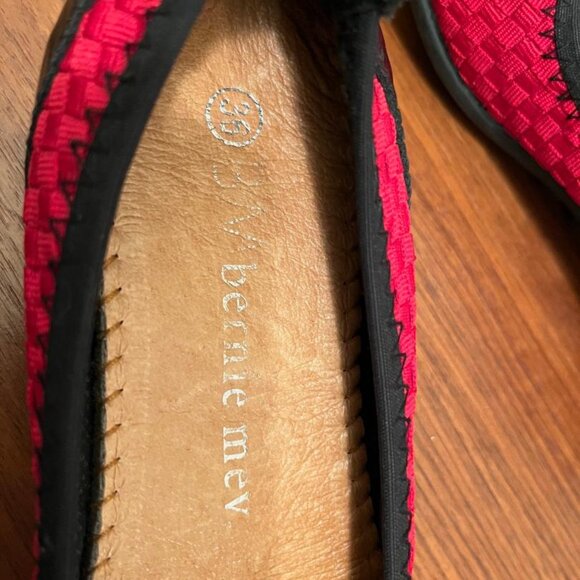 Bernie Mev Bella Me Black Red Slip-on Cap Toe Woven Ballet Flats Womens US6 EU36 - Picture 5 of 6